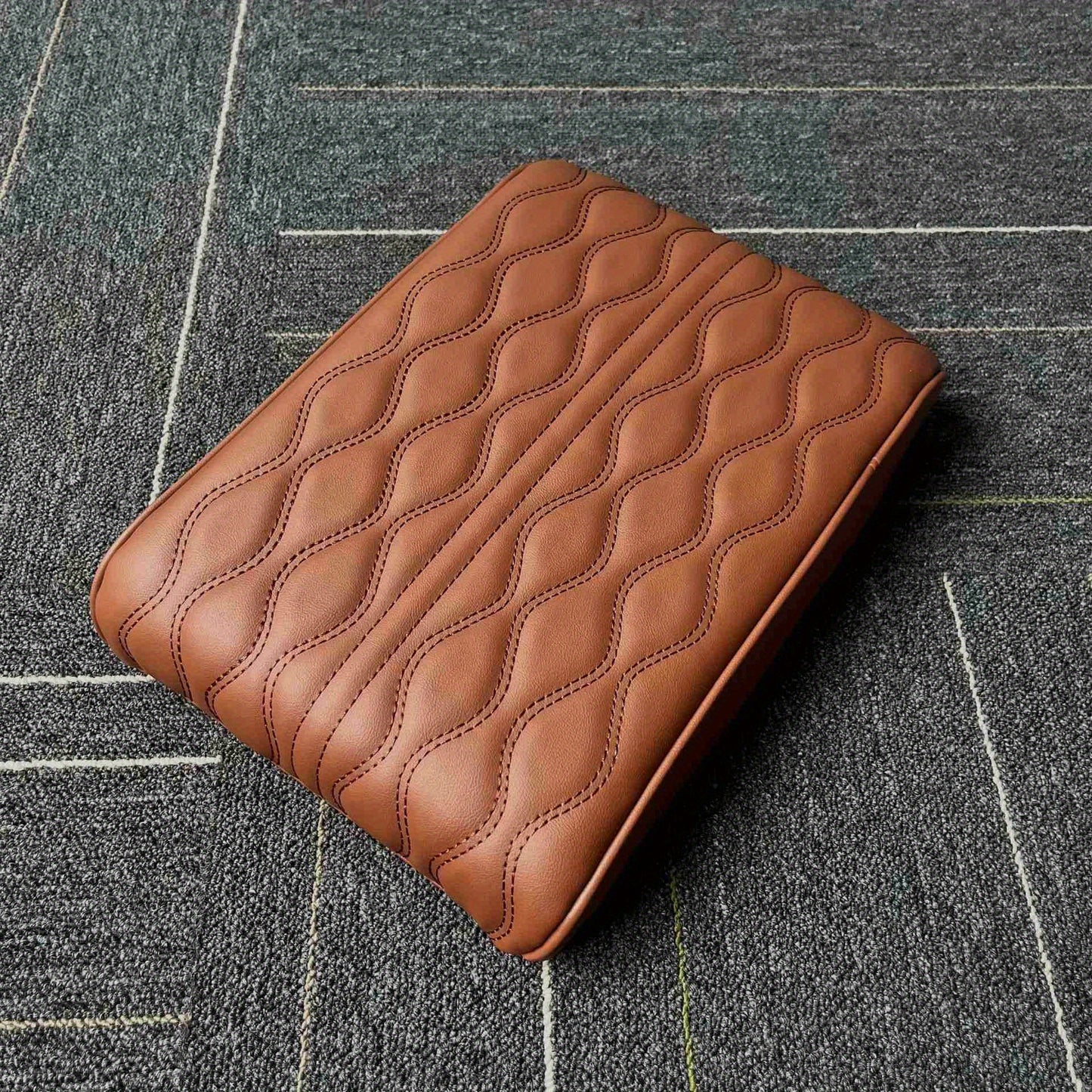 Car Armrest Memory Foam Core Pad, PU Leather Console Cover, Styling Interior Vehicle Accessories