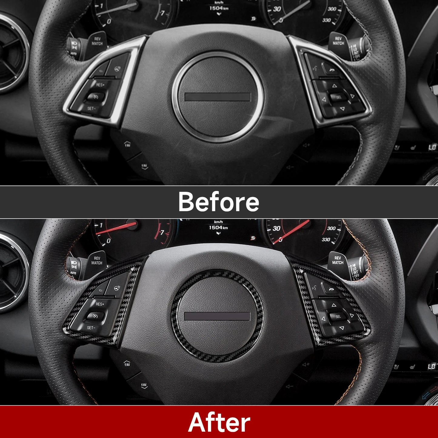Car Sticker ABS Carbon Fiber Decal Interior Trim Cover for Chevrolet Camaro 2016 - 2024 Accessories