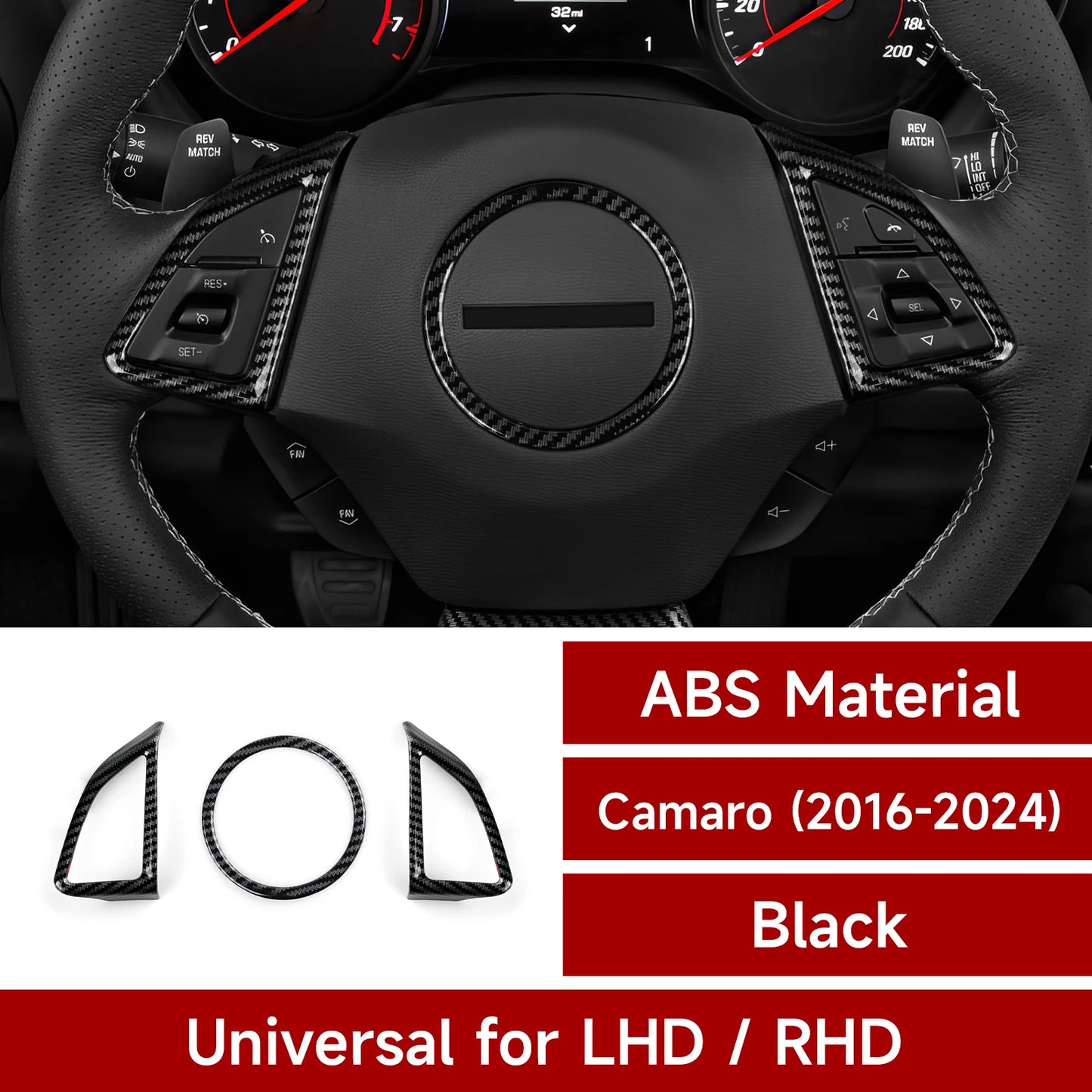 Car Sticker ABS Carbon Fiber Decal Interior Trim Cover for Chevrolet Camaro 2016 - 2024 Accessories