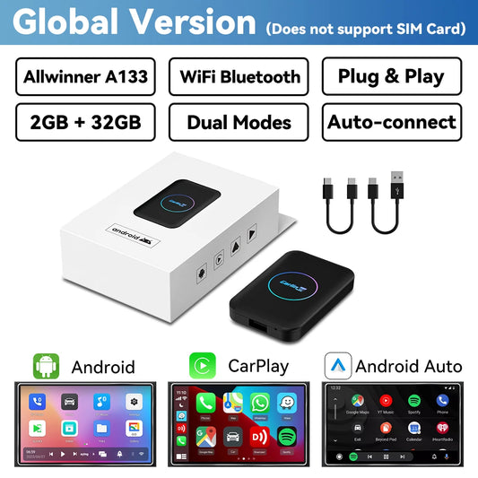 Wireless Carplay Android TV Box 3 in 1 Adapter for OEM Android Auto Car Play Box Multimedia Smart Ai Box Online Video