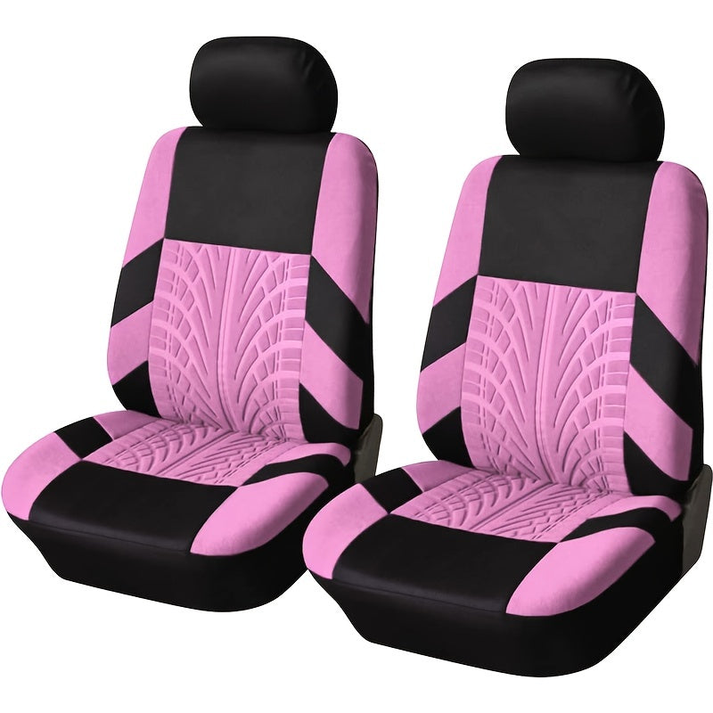 Car Seat Covers, Polyester Front Pairs Gray Black Tan Blue Red Car Seat Cushion Universal Car Seat Protector Decoration Auto Accessories Thick Foam