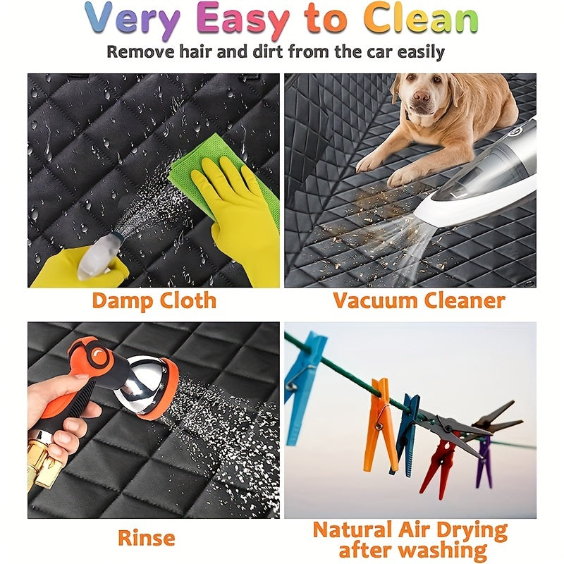 Dog Car Seat Cover for Back Seat, 100% Waterproof Dog Car Hammock with Visual Mesh Window and Side Zipper Car Seat & Door Protector for Pets, Backseat Dog Cover for Car Truck and SUV