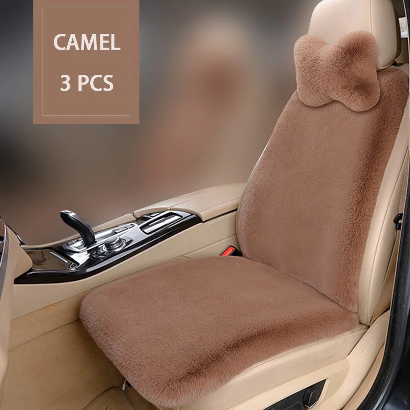 Universal Car Seat Covers Plush Imitation Rabbit Fur Car Seat Cover Car Interior Cover Car Cushion Car Accessories