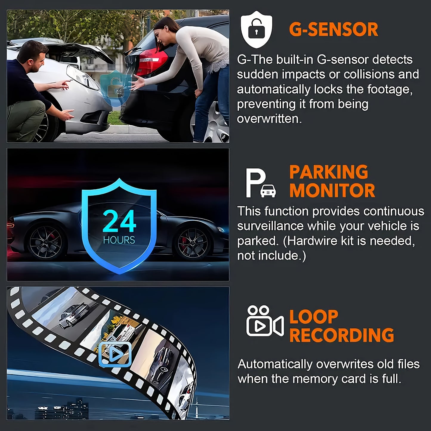Dual Camera, Dash Cam for Cars, Front 1080P And Inside 480P, Car Camera with IR Night Vision, Loop Recording, Wide Angle Car DVR Camera with 3.16 Inch IPS Screen, Dual Lens Car Dashboard Video Cam, 32GB SD Card Optional.