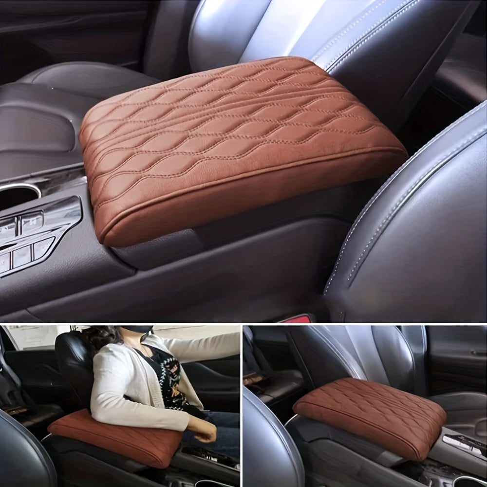 Car Armrest Memory Foam Core Pad, PU Leather Console Cover, Styling Interior Vehicle Accessories