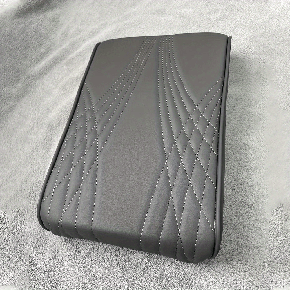 Car Armrest Memory Foam Core Pad, PU Leather Console Cover, Styling Interior Vehicle Accessories