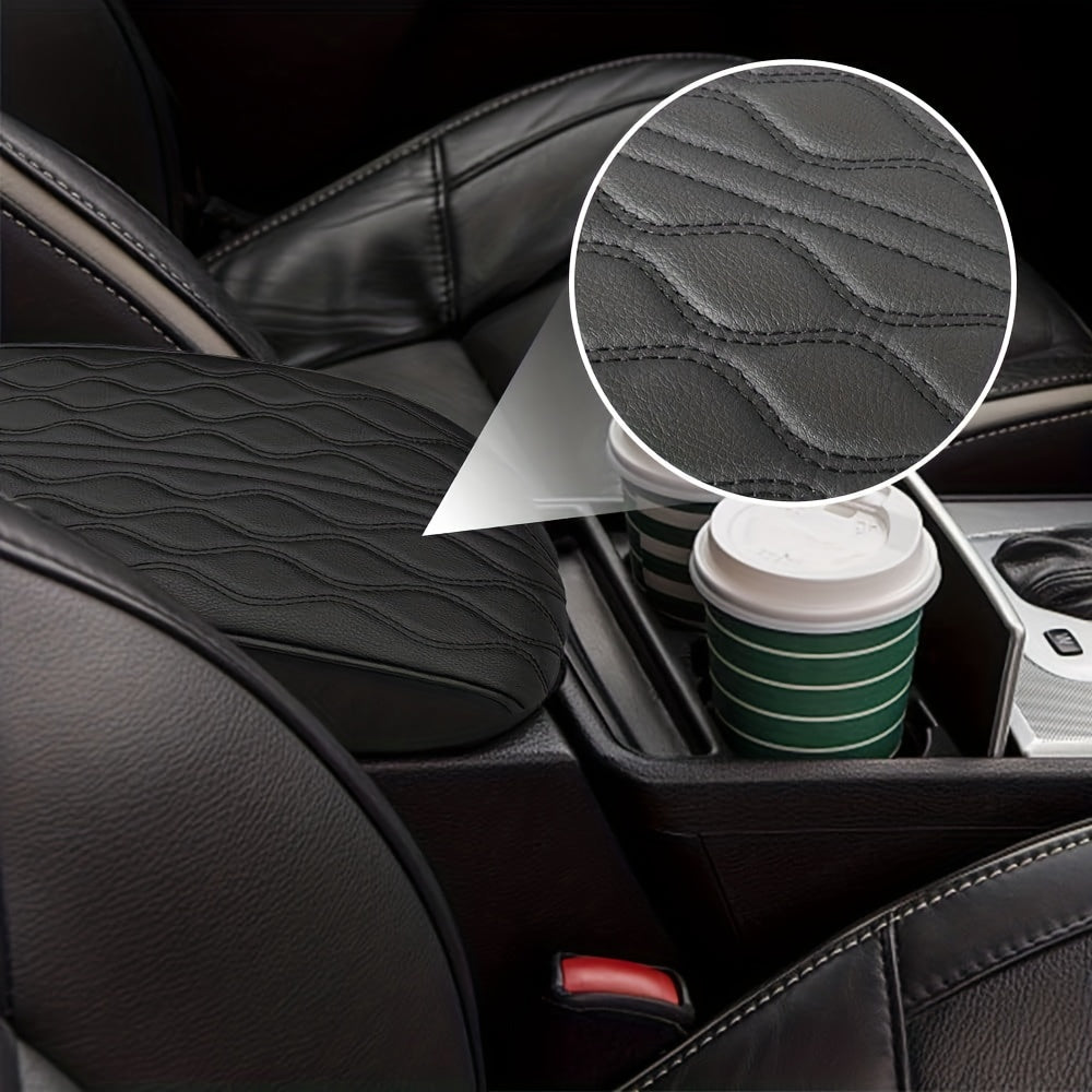 Car Armrest Memory Foam Core Pad, PU Leather Console Cover, Styling Interior Vehicle Accessories
