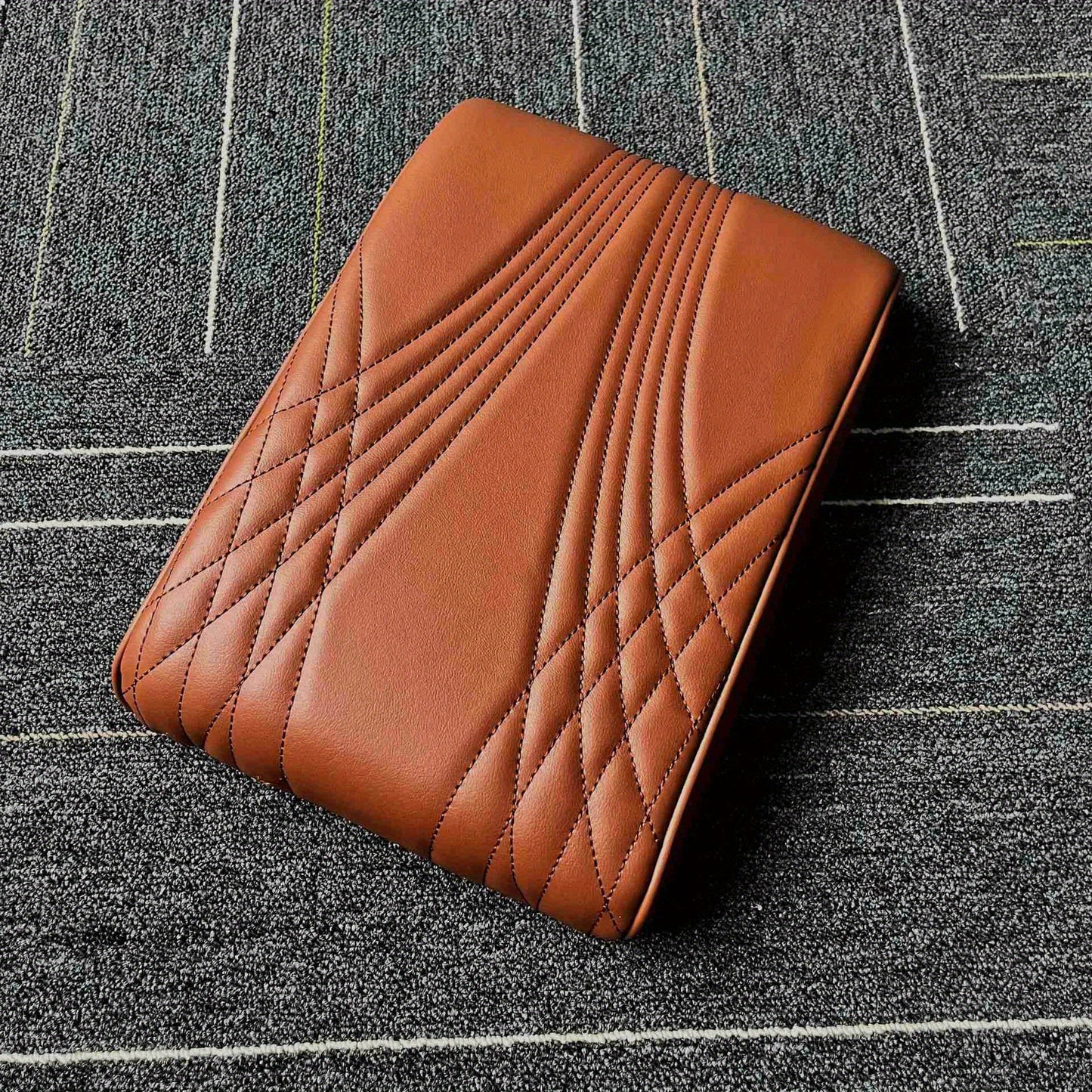 Car Armrest Memory Foam Core Pad, PU Leather Console Cover, Styling Interior Vehicle Accessories